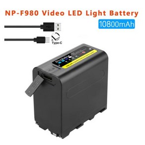 NPF970 사진 램프 배터리 NPF970 F960 LED 비디오 라이트 램프 배터리 모니터용 LEDP260 YN600L II Luxpad23 10800mAh, 1) 1 Pc Battey, 1개