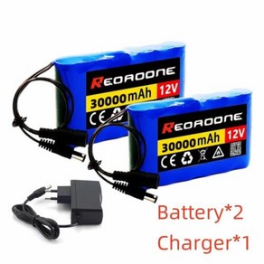 휴대용 슈퍼 충전식 리튬 이온 배터리 팩 용량 DC 12.6V 50Ah CCTV 캠 모니터 1A 충전기 12V 30000mah 신제품