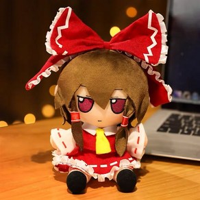 Fumo 후지와라 노 모코우 봉제 인형 애니메이션 동우 프로젝트 앉아있는 소녀 20cm 피규어 어린이 팬 선물, Hakuei Reimu, 1개