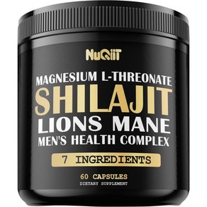 NUQIIT 실라짓 실라지트 Pure 히말라야 유기농 1000mg 마그네슘 LThreonate Lions Mane Health 컴플렉스 as 아슈와간다 Maca 뿌리 추출물 Mor