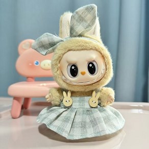 Labubu 라부부 인형옷 17cm 카피바라 모자 갈색 작업복, AM