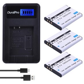 DuaPo Li70B Li 70B 배터리 LCD USB 충전기 포함 올림푸스 VG110 VG120 VG130 VG140 VG160 FE4020 카메라용 1800mAh, 3.3 Battey Set, 03 3 Battey Set, 1개