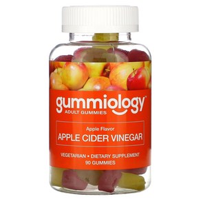 구미올로지 사과초모 식초 구미 Gummiology Adult Apple Cide Vinega Gummies 90 베지 구미, 90정, 1개