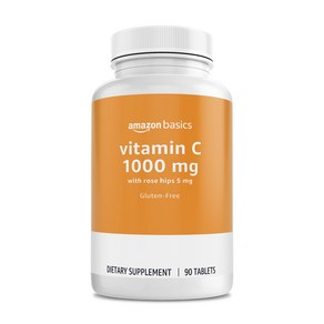 Amazon Basics 비타민 C 1000mg 로스힙 5mg 태블릿 90정, 1개