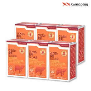 광동 간 건강엔 활력 밀크씨슬 30캡슐 x 6박스, 30정, 6개