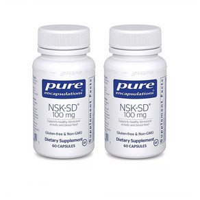 Pue Encapsulations NSK-SD Nattokinase 퓨어 인캡슐레이션 나토키나제 100mg 60캡슐 2팩, 60정, 2개