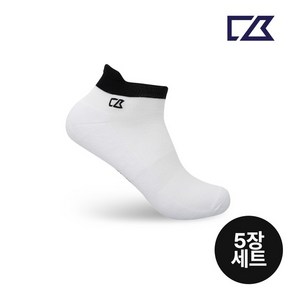 커터앤벅 여성 블랙배색 단목 골프양말 5장 1세트 - CBL4ASC756, Fee, 화이트, 1개