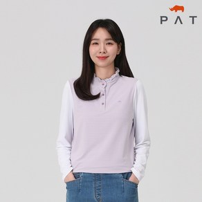 [PAT 여성] 배색 러플넥 티셔츠_1I25401