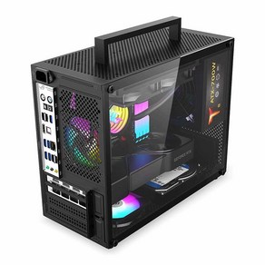 PC 케이스 SFF 케이스 컴퓨터 본체 데스크탑 조립식 미니 ITX 컴퓨터, S5-MAX화이트섀시+Z135ARGB+팬6개