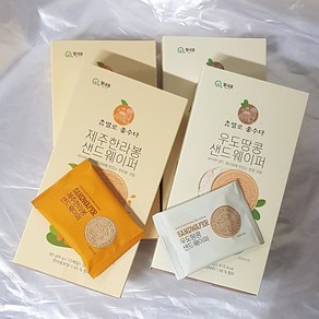 (이어도쇼핑) 제주 샌드웨이퍼 4상자 (한라봉 2상자 + 우도땅콩 2상자), 80g, 4개