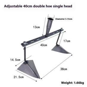 수동 2중 쟁기 소형 경운기 농지 텃밭 원예 조정 가능한 15-... 1개, 조정 가능한 15-40cm 도랑 괭이