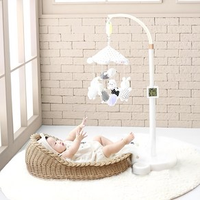 꿈나라 드림베어 모빌대 (바닥용) 130cm 스탠드모빌대, 드림베어 모빌대 (물티슈함미포함)-크림우드, 1개