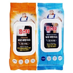 LG생활건강 홈스타 살균세정티슈 기름찌든때 60매 x 2개