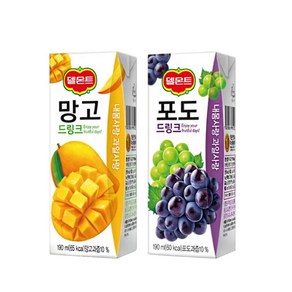 [블루존] 델몬트 포도190ml 24팩+망고 190ml 24팩 세트, 190ml, 48개