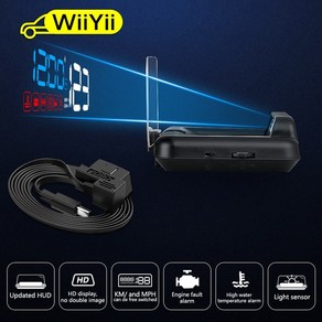 헤드업디스플레이 gps hud Wiiyii original c500 obd2 hud 헤드업 디스플레이 미러 프로젝션 디지털 자동차 속도 프로젝터 온보드 컴퓨터 연료 마일리지