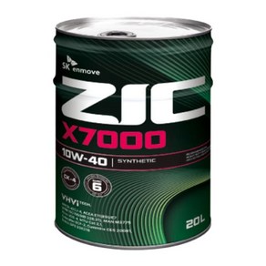 ZIC X7000 10W40 20L CK4 디젤 엔진오일, 지크 X7000 10W40_20L, 1개