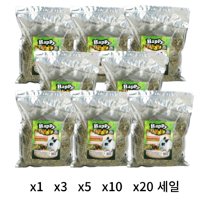 센스올_토끼 기니피그 햄스터 알파파 손질 건초 사료 [happy alfalfa], 500g, 3개