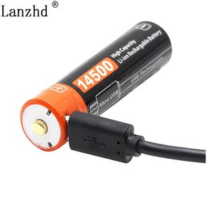 충전식 리튬 이온 배터리 ICR14500 USB 14500 LED 손전등 플랫 탑 배터리 14mm x 50mm 900mAh 37v 112 개, 1)3.7 볼트  1 PCS, 1개