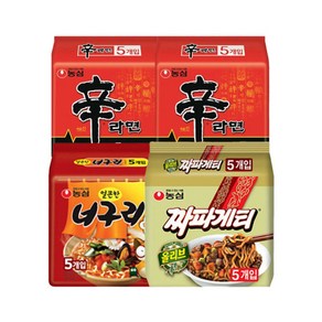 신라면 10입 + 너구리 5입 + 짜파게티 5입 (총 20봉), 20개