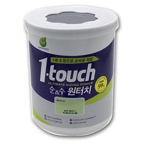 노루페인트 순앤수 원터치 다용도용 친환경 수성페인트 1L 계란광, 화이트블루, 1개