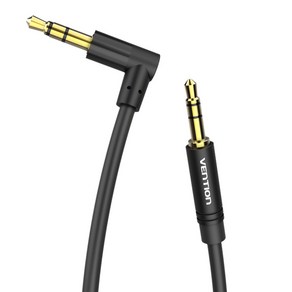 벤션 90도 3.5mm AUX 케이블 1m, 블랙, BAKBF-T