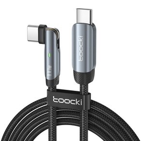 Toocki 투키 LED 100W C to C타입 PD 180도 회전 초고속 충전 케이블, 1m, 회색, 4개