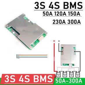 리튬 이온 LifePo4 리튬 배터리 보호 보드 W 밸런스 자동차 시동 RV 인버터 3S 4S BMS 12V 50A 120A 150A 230A 300A 18650, 7) 3S Li-ion 3.7V 150A, 1개