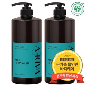 바디브 약산성 바디워시 1000ml 대용량 자연유래 향기좋은 퍼퓸 올인원 바디클렌져 인디즈도즌향, 2개, 1L