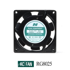 AC FAN 냉각팬 모터팬 쿨링휀 쿨링팬 사각팬 80mm RG8025, SLEEVE, 1개