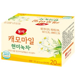 동서 캐모마일 현미녹차 20T, 1.5g, 1개, 20개입