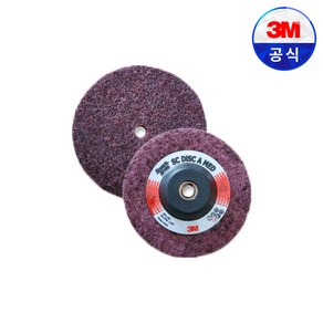 3M SC디스크 100mm 부직포연마재 그라인더연마제 연삭날 3m절단석 연마날 연마제, SC디스크 홀더 MED 180방 적색, 1개