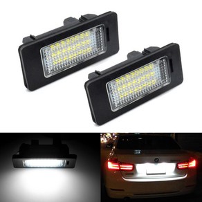 자동차 LED 번호판 조명 BMW E90 M3 E92 E70 E39 F30 E60 E61 E93 6000-6500K 화이트 8-30V 2.4W 24LED, 2개