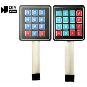 DIYables Keypad 키패드/숫자키 아두이노 ESP32 ESP8266 라즈베리 파이, Keypad 3x4 and 4x4, 2개