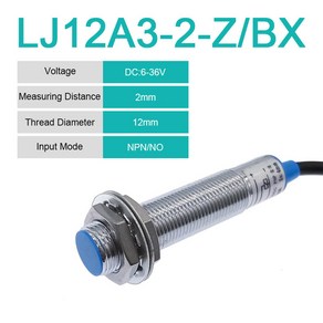 유도 근접 센서 스위치 접근 LJ12A3-4-Z BX BY M12 4mm DC 12V 24V AC 110V 220V NO NC NPN PNP, LJ12A3-2-Z-AX, 1개