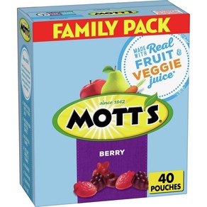 Motts Motts 과일 맛 스낵 베리 패밀리 팩 글루텐 프리 40ct, 1개