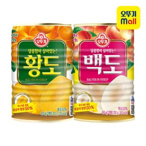 [오뚜기] 복숭아캔 2종(황도/백도) 6개 골라담기, 황도 반절 400G 6개, 400g