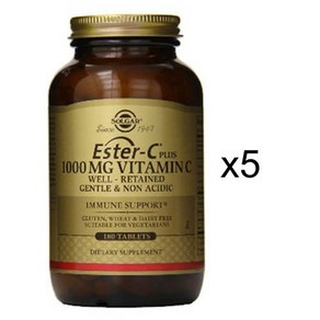Solga 솔가 에스터C 플러스 1000mg 비타민C 180정 5병, 5개