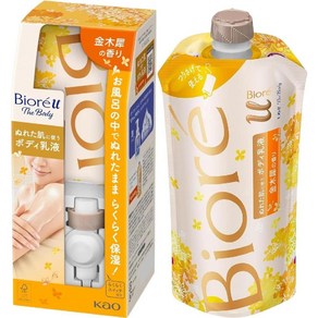 일본 비오레U 금목서향 오스만투스 바디로션 본품 +리필 총600ml, 1개, 600ml