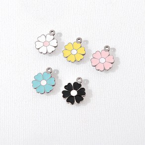 비즈아이 [8-128-06]써지컬스틸 펜던트 에폭코스모스꽃 10x13mm 1개