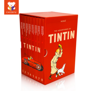 8 Books/set Tintin Collection The Adventues of Tintin 아이들 영어 그림 이야기 책 영어 만화책, 8books