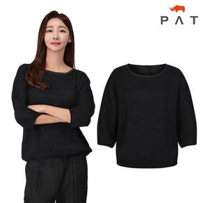 [PAT] 메탈 배색 플리츠 티블라우스_1I42904