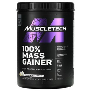 MuscleTech 100% Mass Gaine Vanilla Milkshake 5.15 lbs (2.33 kg), 2kg, 1개