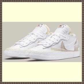 나이키 블레이저 화이트 운동화 신발 Nike x Sacai Blaze Low White Shoes