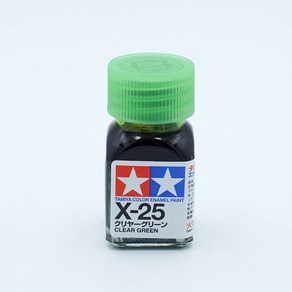 타미야 X25 클리어 그린 유광 10ml 에나멜도료 TAMIYA, 1개