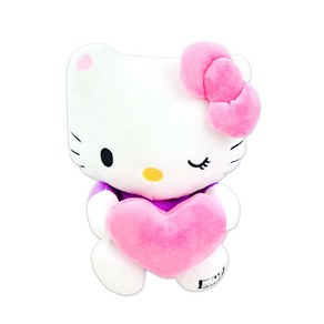 산리오 헬로키티 윙크 하트 인형 핑크 25cm 고양이, 1개