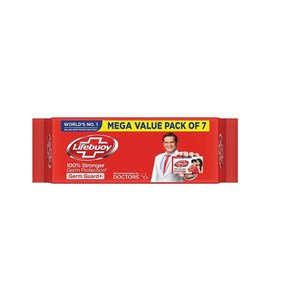 인도정품 Lifebuoy Total 10 세균 보호 목욕 비누 바 125g (7개팩) 바이러스 및 세균으로부터 보호, 토탈10 비누