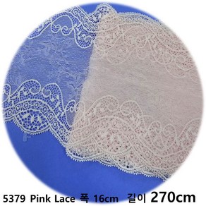 DKLACE-5379-F / (폭 16cm 길이 1yd / 3yd / 5yd 기준) / 자가드 스판 레이스 모음, 3개, 핑크(L/Pink)