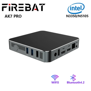 일체형PC 게임용 미니 FIREBAT AK7 PRO 데스크탑 컴퓨터 인텔 N3350 N5105 듀얼 밴드 WiFi5 BT42 6GB 8GB 64GB 256GB