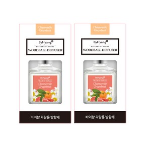 바이향 리프레싱 우드볼 디퓨저 100ml, 캐모마일그레이프프룻, 2개