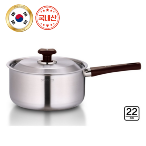 국내생산 인덕션 스텐 편수냄비 라면냄비 인덕션가능 집들이선물, 1개, 실버, 22cm